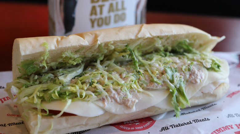 Jimmy John's tuna sandwich on French roll.