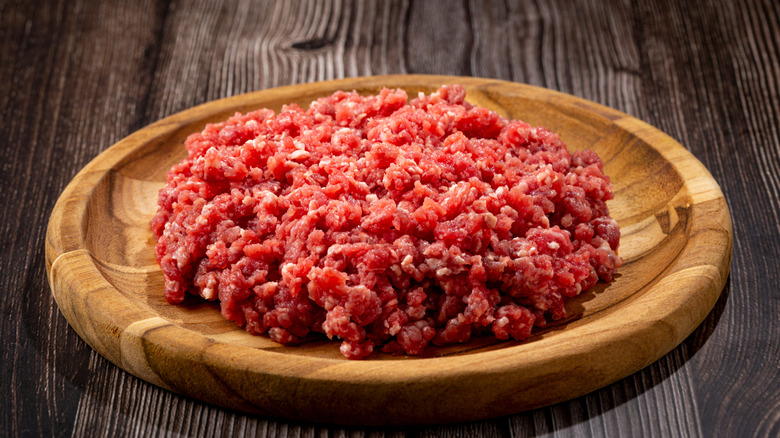 Fresh raw ground beef