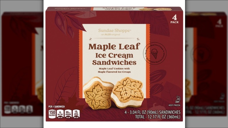 box of Sundae Shoppe Maple Leaf Ice Cream Sandwiches