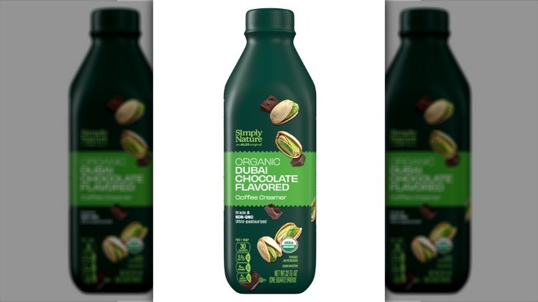 plastic bottle of Simply Nature Organic Dubai Chocolate-Flavored Creamer