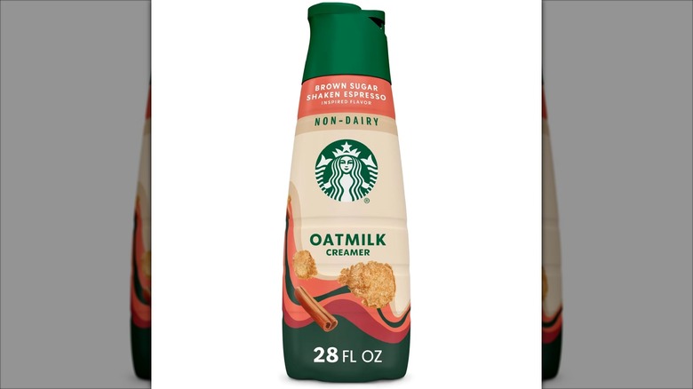 Starbucks Brown Sugar Shaken Espresso Non Dairy Oatmilk Creamer on white background