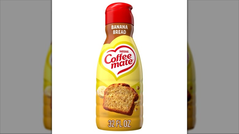 Coffee Mate Banana Bread Flavored Creamer on white background