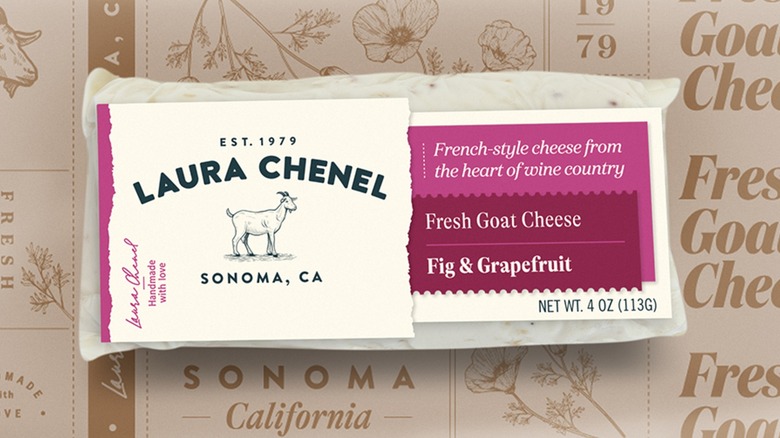 A log of the Laura Chenel Fig & Grapefruit Goat Cheese