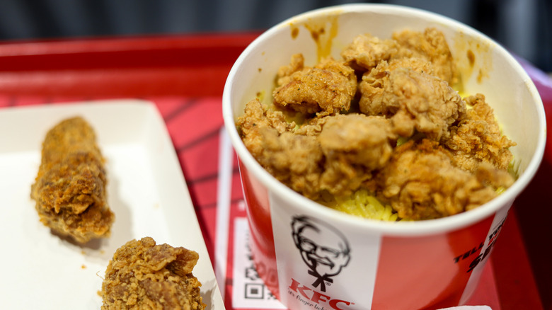 A bucket of chicken from KFC