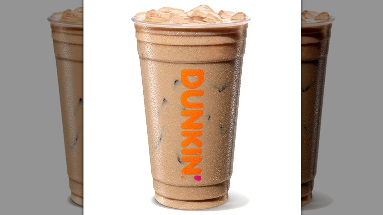 The Iced Protein Latte from Dunkin' in a plastic cup