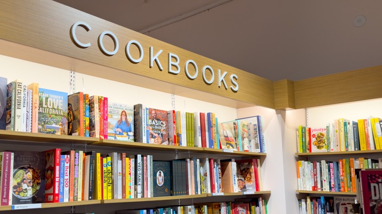 cookbook section in a bookstore