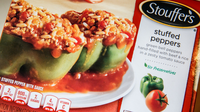 A package of Stouffer's Stuffed Peppers