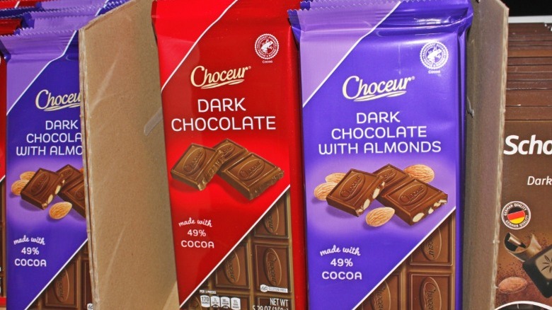 A number of Aldi chocolate bars.