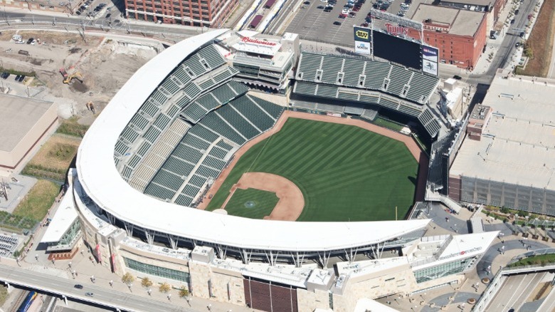 An overhead view of Target Field.