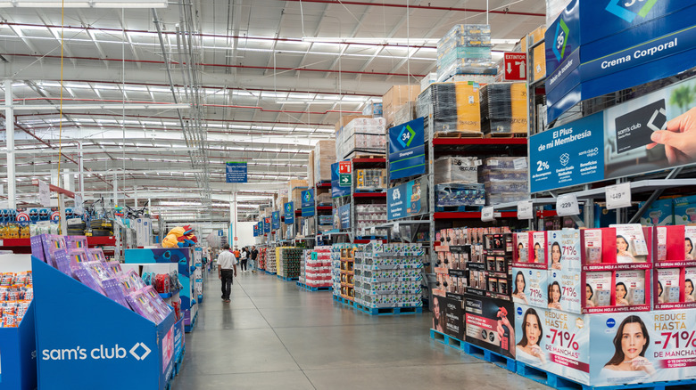 Inside a Sam's Club wholesale warehouse
