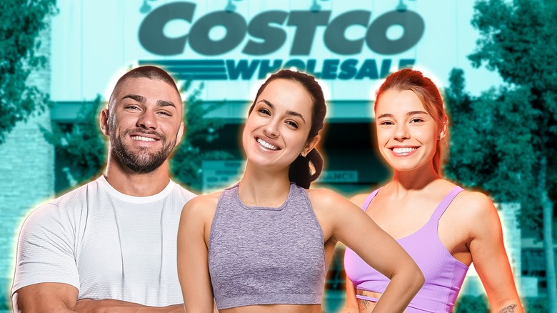 smiling people posing in front of a Costco