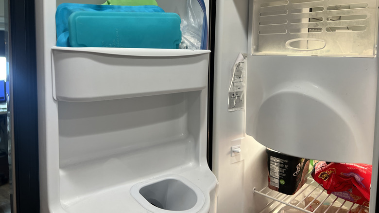 interior of a kitchen freezer
