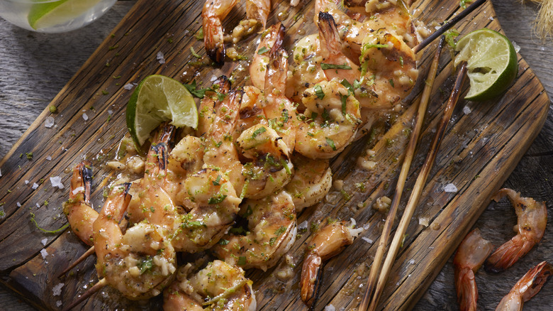 Grilled shrimp skewers