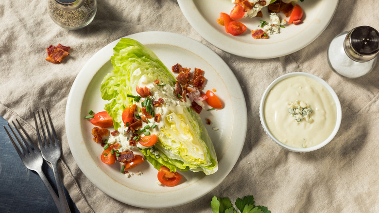Wedge salad on plate