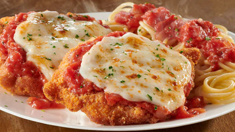 Chicken parmigiana from Olive Garden.