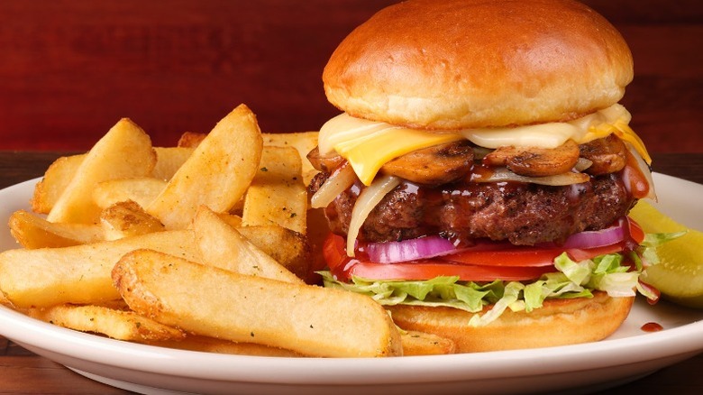 Texas Roadhouse Smokehouse burger with fries