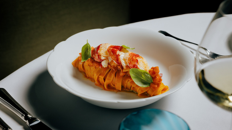 A pasta and lobster dish at Lido Restaurant at the Surf Club in Miami.