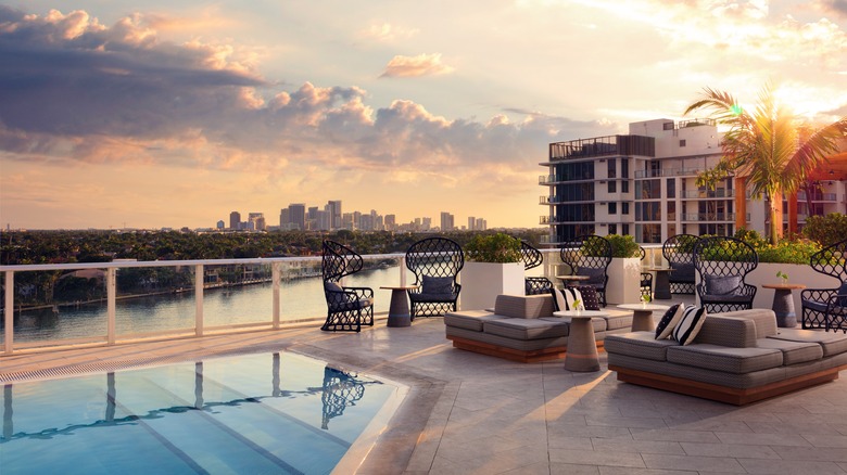 Sunset over Fort Lauderdale from Escape Rooftop