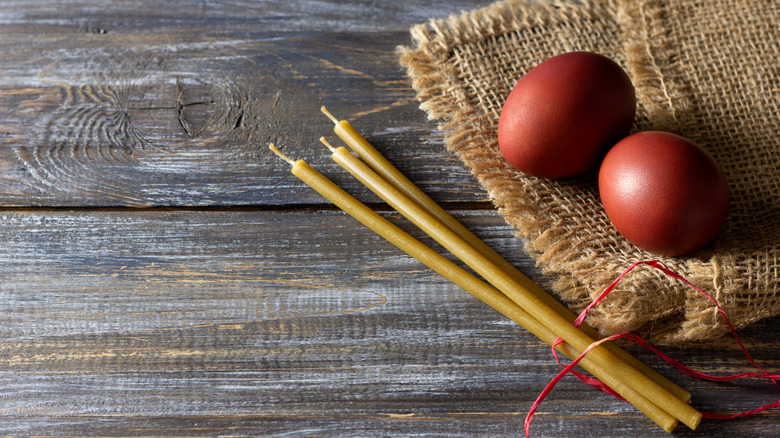 Eggs and long candles