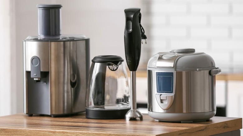 Kitchen appliances on countertop