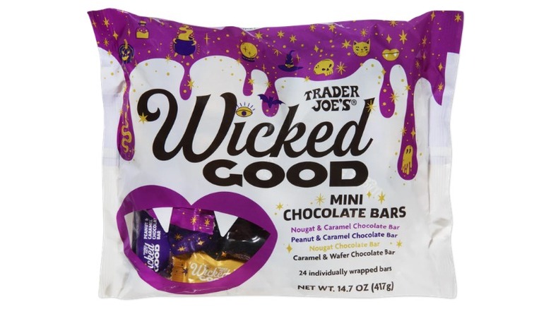 bag of Trader Joe's Wicked Good Mini Chocolate Bars