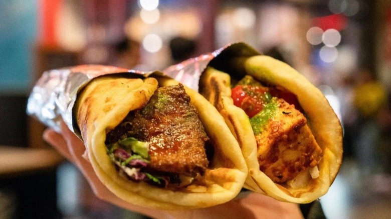 Paneer roll and fish roll