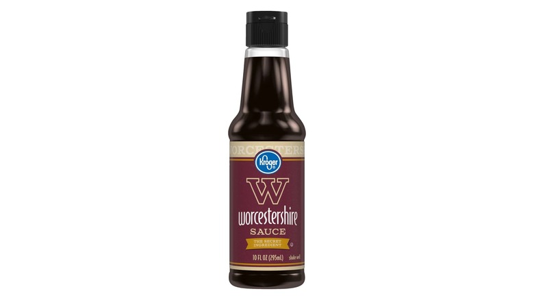 Bottle of Kroger Worcestershire sauce