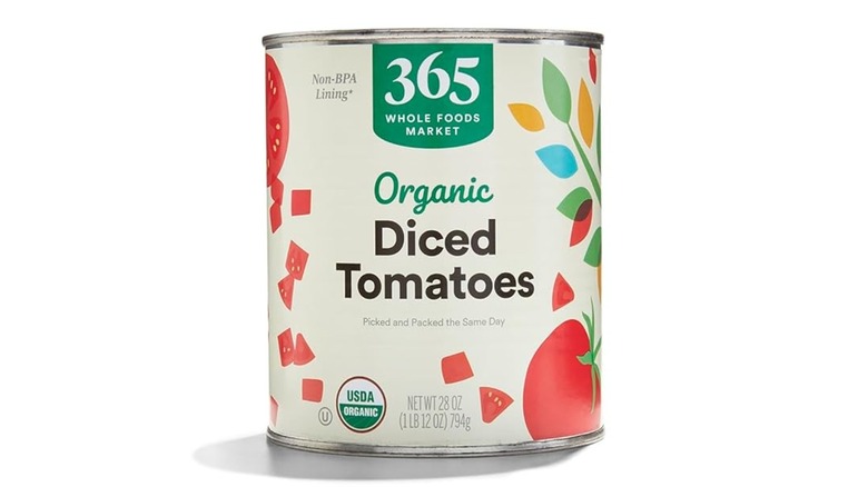 Can of whole foods organic diced tomatoes