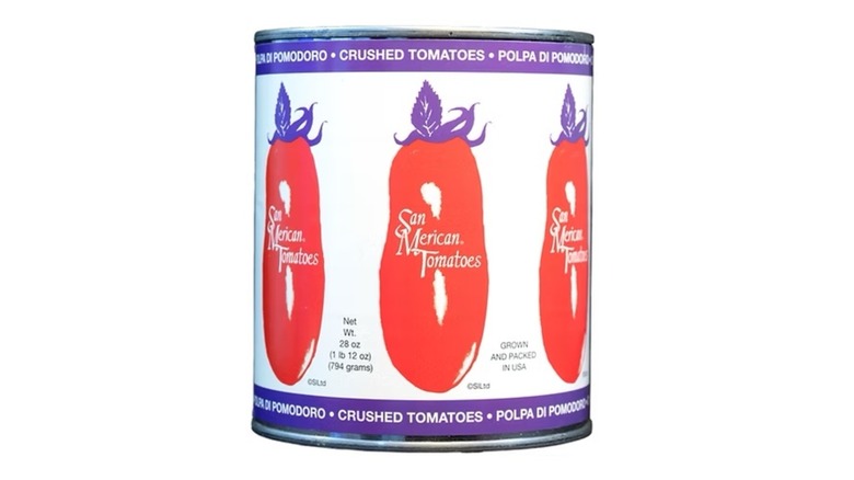Can of San Merican crushed tomatoes