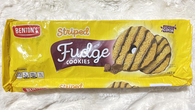 Package of Benton's Fudge Striped Shortbread Cookies