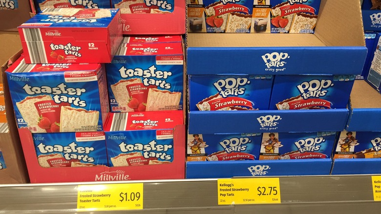 Boxes of Toaster Tarts next to Pop-Tarts