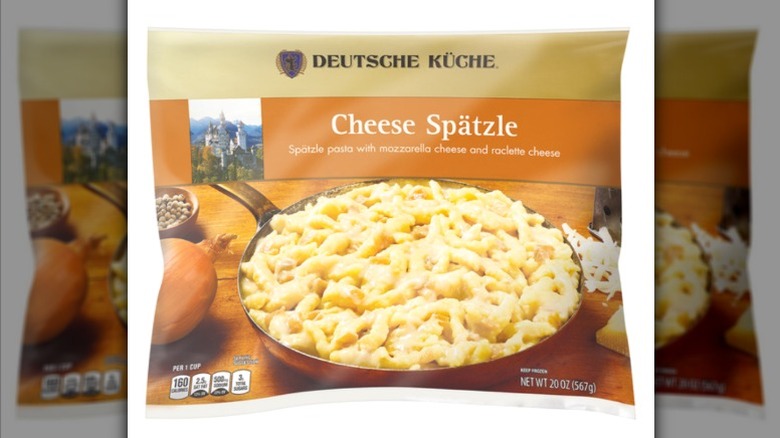 A package of Aldi cheese spätzle.