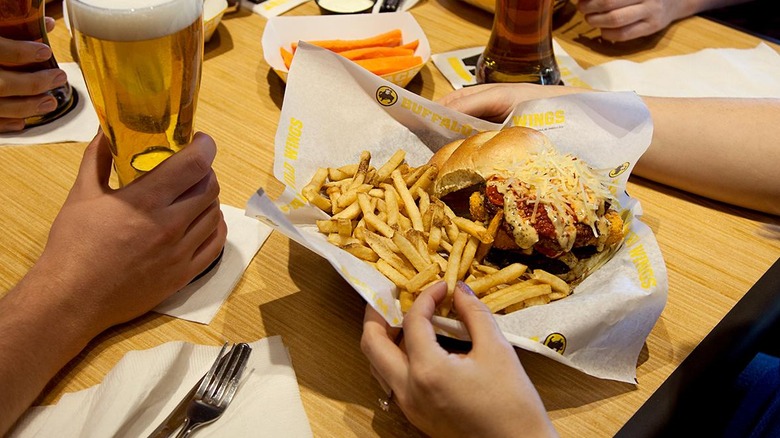 Fries, meat, and beers