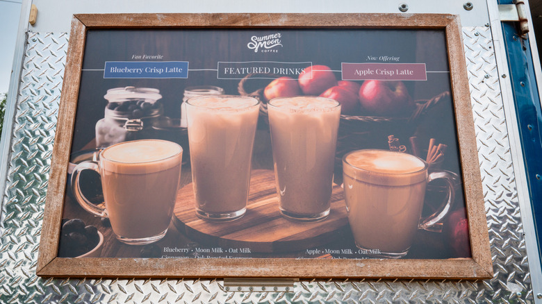 menu for Summer Moon Coffee