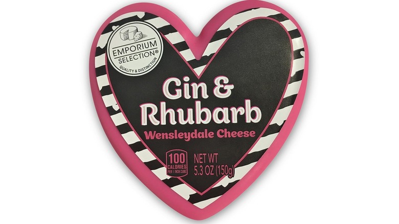 The Emporium Selection-branded Wensleydale Cheese in its heart-shaped packaging