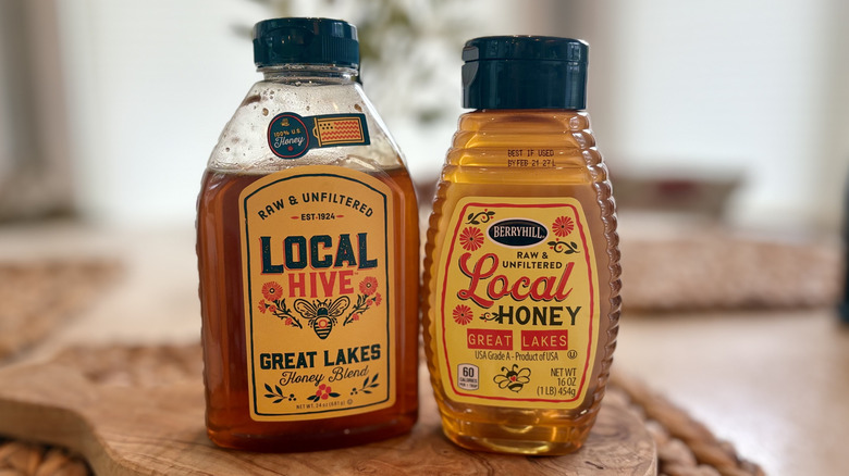 Bottles of Local Hive and Berryhill Great Lakes honey