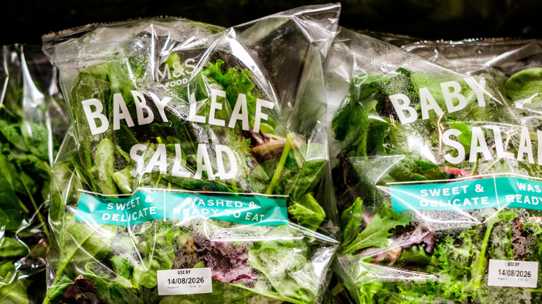 Condensation inside bagged salads.