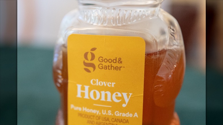 Close-up of honey from Good and Gather, a private label store brand of retailer Target