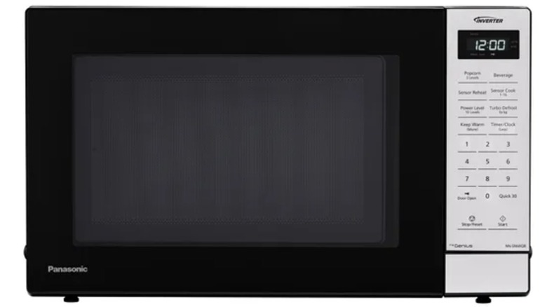 Panasonic 1.2-cubic foot microwave against a white background