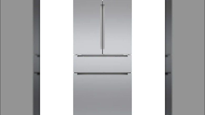 Bosch 800 Series refrigerator against a while background