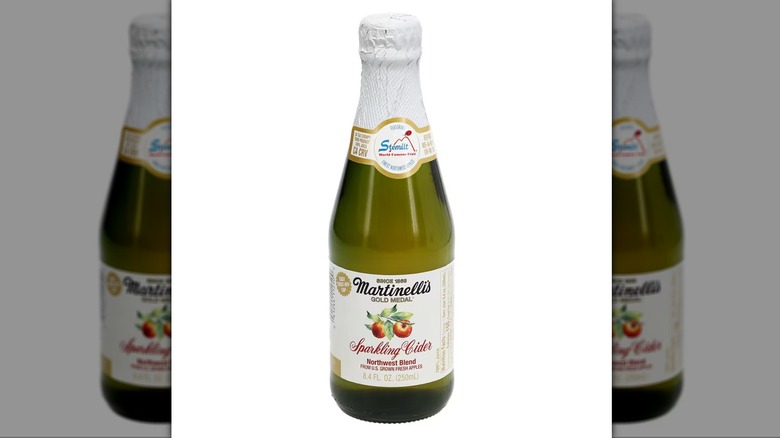A product image of Martinelli's Sparkling Cider on a white background.