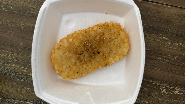 Dandee Donut Factory hash brown in white packaging