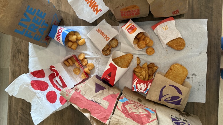 Hash browns from several fast food chains