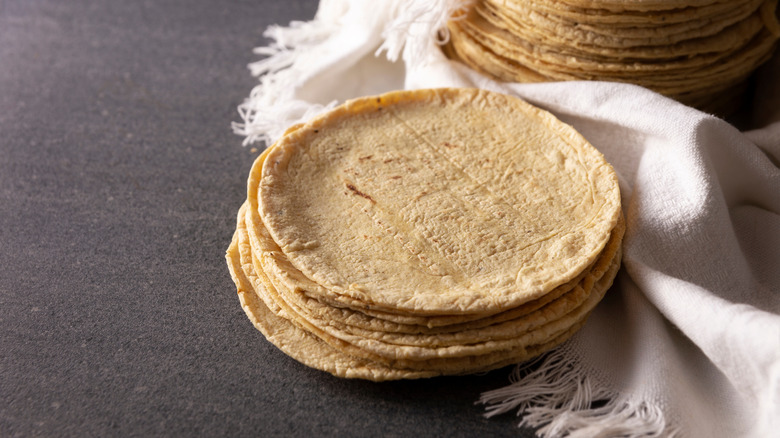 Stack of corn tortillas