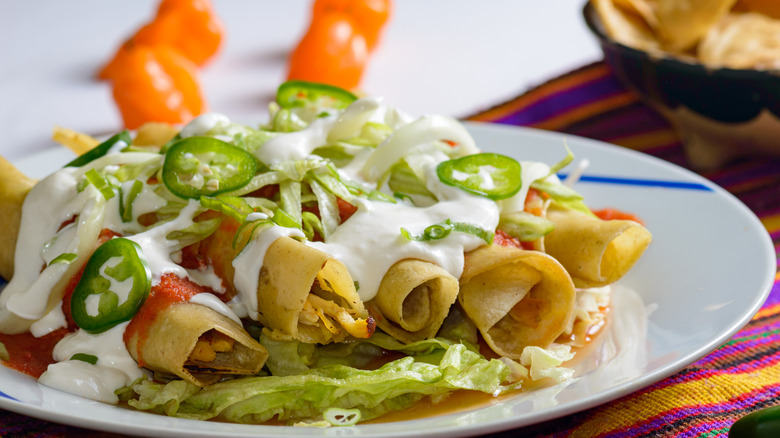 Plate of flautas