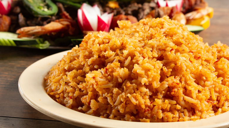 Large plate of Mexican rice