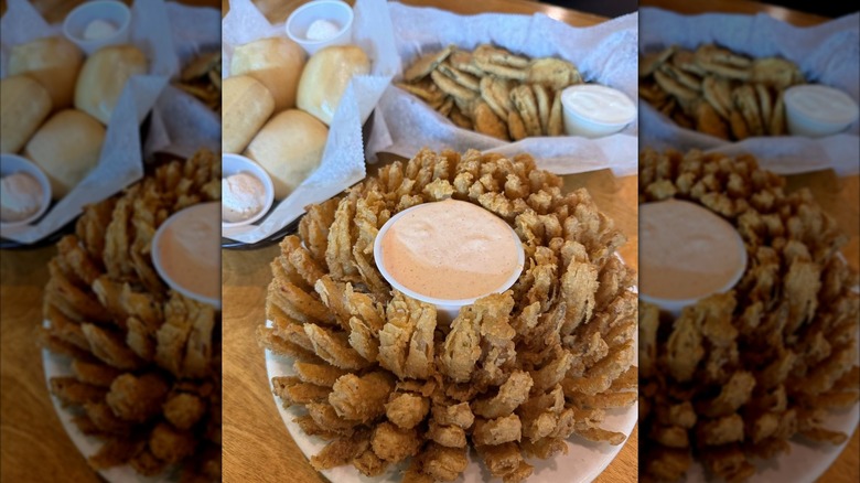 Cactus blossom with dipping sauce