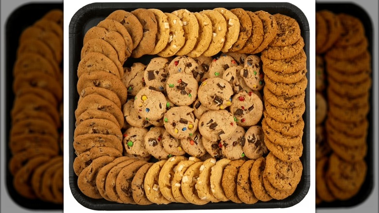The 84 cookies on the Sam's Club Assorted Cookie Tray displayed on a white background.