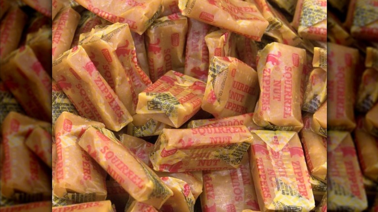A pile of Squirrel Nut Zippers.