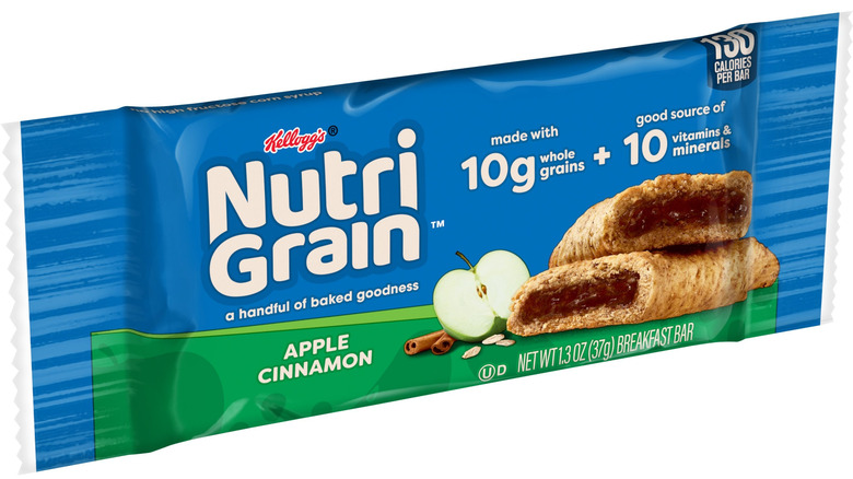 Nutrigrain bar on a white background